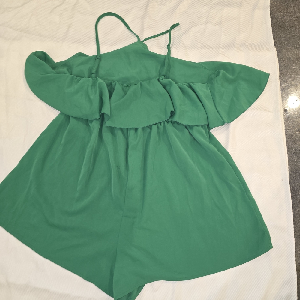 SHEIN Green Off-Shoulder Romper